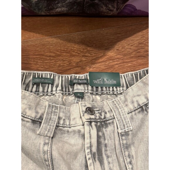 BNWT Wild Fable Gray Wash Super High Rise Utility Shorts 00 - Picture 4 of 4